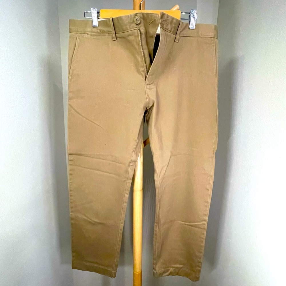 JCREW - Mens Stretch Khakis, Brown Slacks, Size 34 x 30